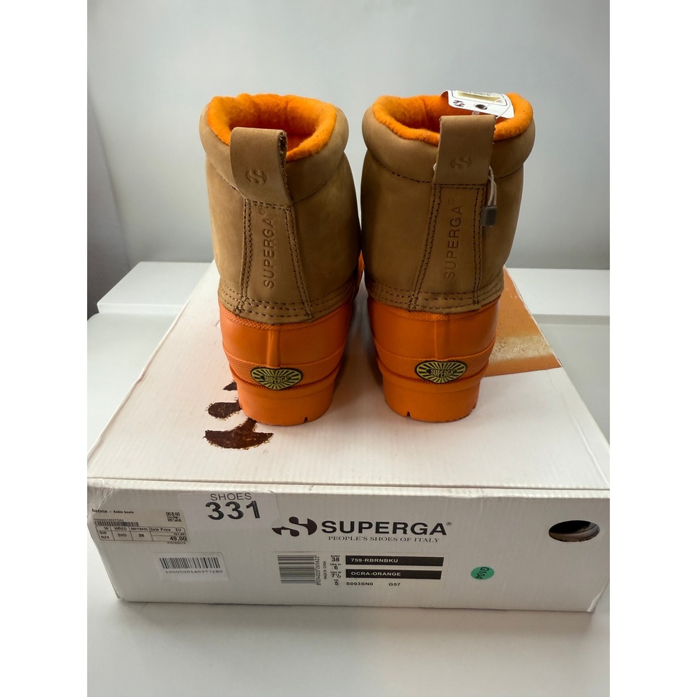 Superga Alpina 759-RBRNBKU Womens Boots Ocra Orange Nubuck Shearling Rubber‎ 7.5 - Picture 6 of 13